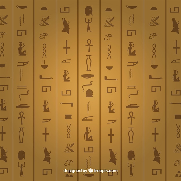 Egyptian hieroglyphics background with flat design