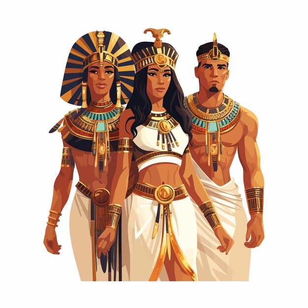 Vector egyptian_man_and_woman_character_wearing