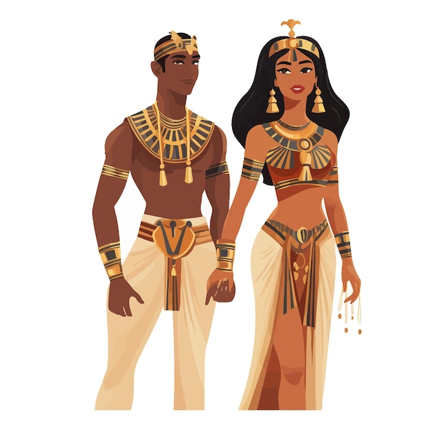 Vector egyptian_man_and_woman_character_wearing