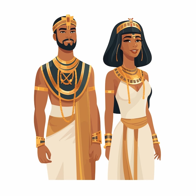 Vector egyptian_man_and_woman_character_wearing