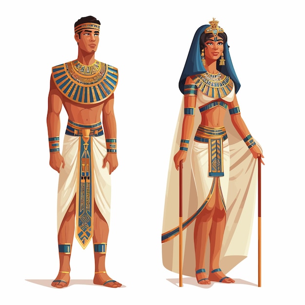 Vector egyptian_man_and_woman_character_wearing