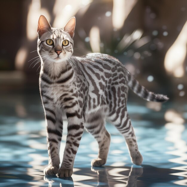 Vector egyptian mau kitten cat