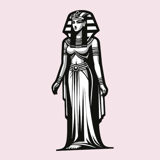 Vector egyptian pharaoh silhouette illustration vector