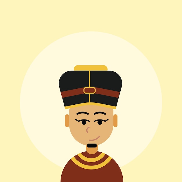 Vector egyptian pharaoh with sun in background