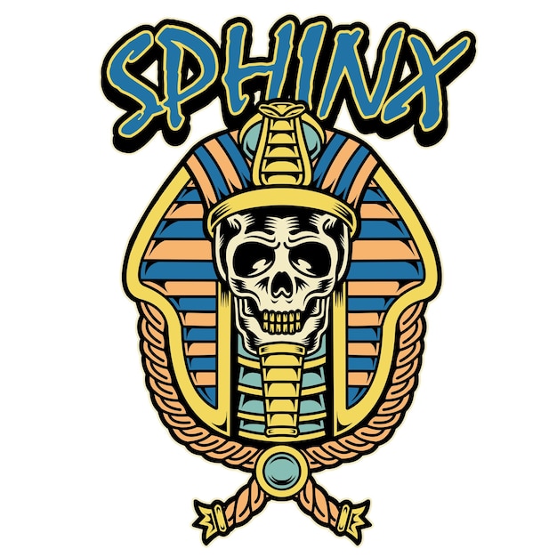 Egyptian skull mummy illustration