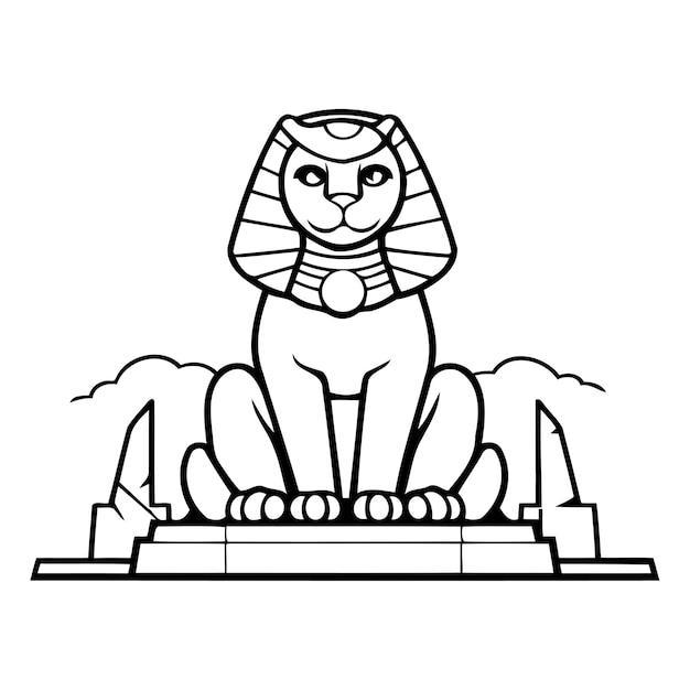 Egyptian Sphinx icon in flat style Vector illustration of Egyptian symbol