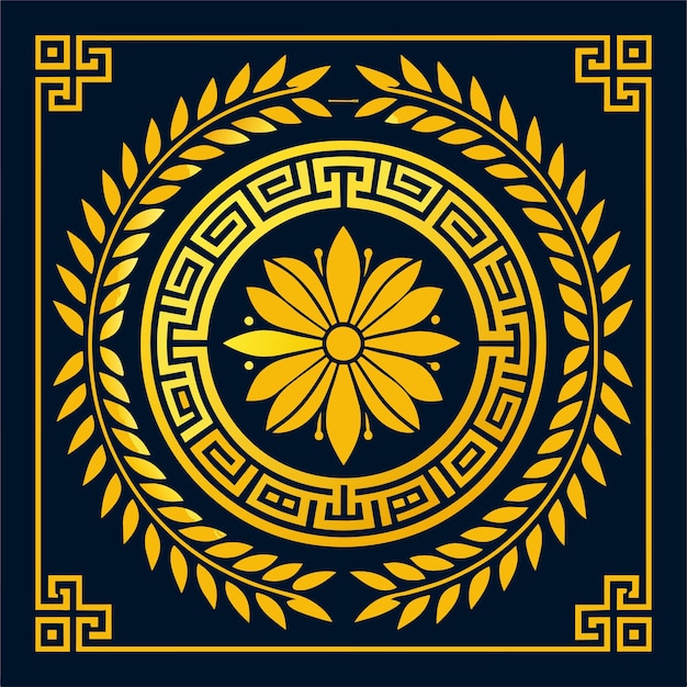 Vector egyptian style ornament in yellow and black