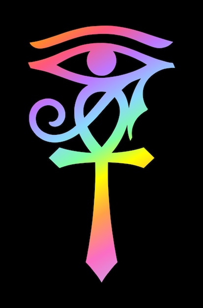 Egyptian symbol Ankh with Eye of Horus Vector illustration