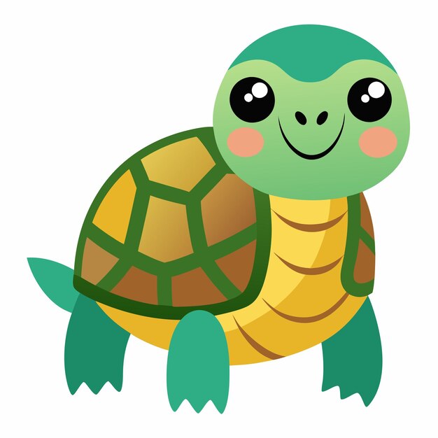 Vector egyptian tortoise turtle looks kawaii