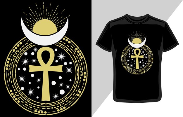 Egyptisch ankh afdrukbaar bewerkbaar T-shirtontwerp