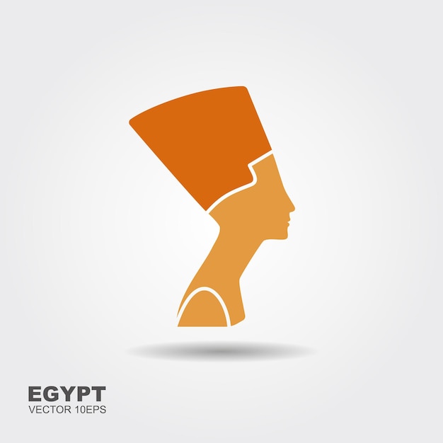Egyptisch silhouetpictogram Koningin Nefertiti Vector plat pictogram