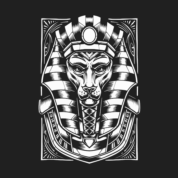 Egyptische anubis illustratie vector logo