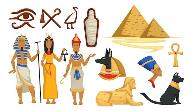 Egyptische cultuurpiramides en farao vector