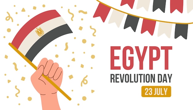 Vector egyptische revolutiedag achtergrondontwerp banner poster greeting card vector illustratie