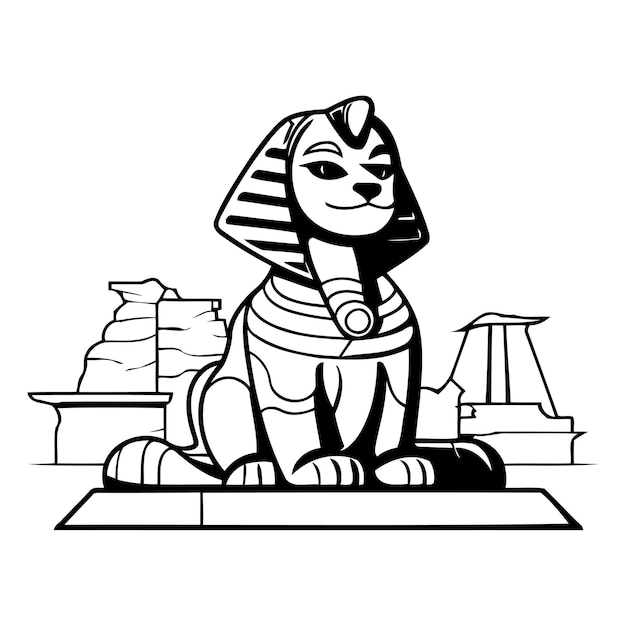 Egyptische Sfinx Vector illustratie van de Egyptische farao