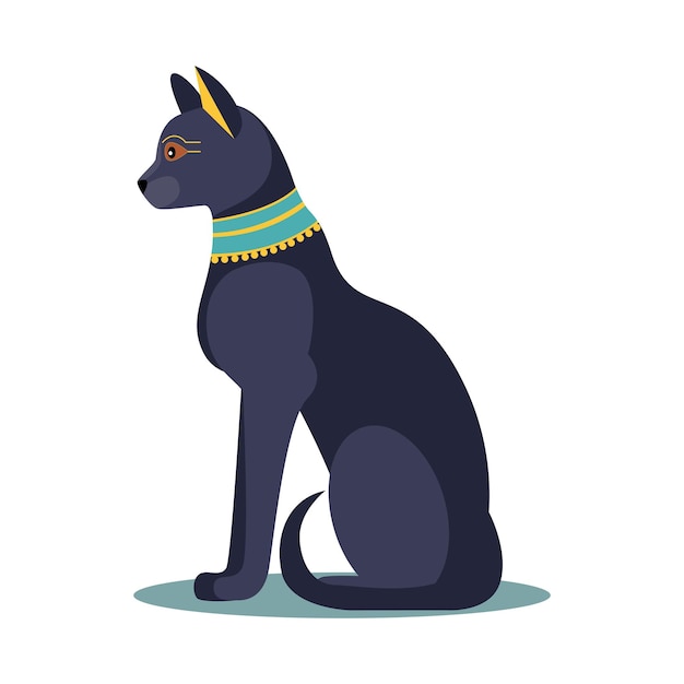 Egyptische zwarte kat vectorillustratie