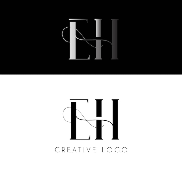 eH initial letter logo design