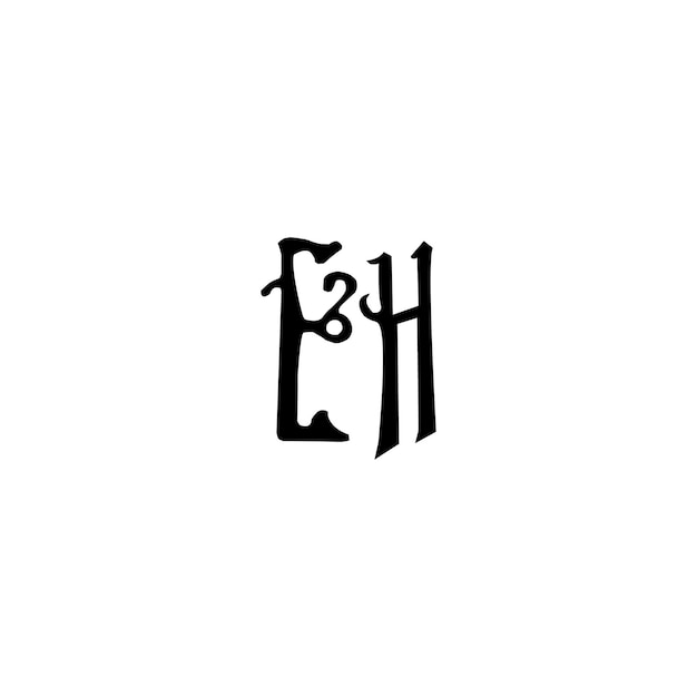 벡터 eh 모노그램 로고 디자인 문자 텍스트 이름 기호 흑백 로고타입 알파벳 문자 단순 로고