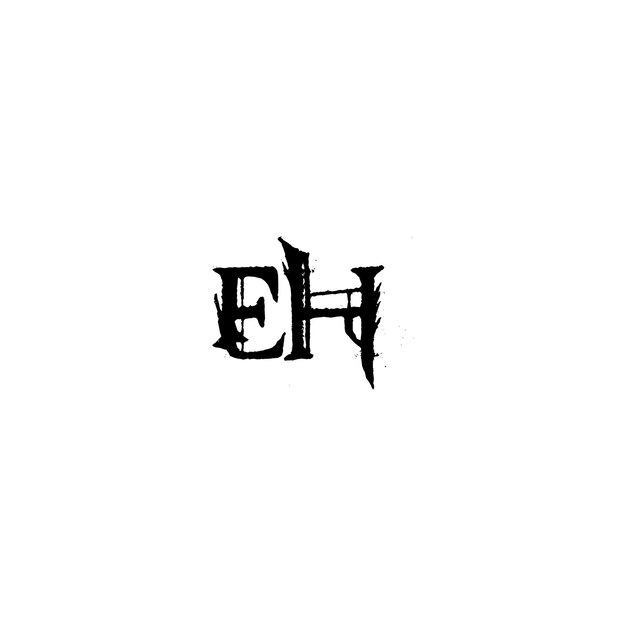 Eh monogram logo ontwerp brief tekst naam symbool monochroom logo alfabet karakter eenvoudig logo
