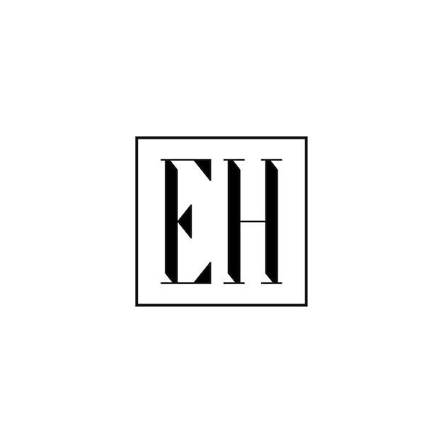 EH monogram logo ontwerp letter tekst naam symbool monochroom logo alfabet karakter eenvoudig logo