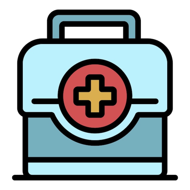 EHBO-kit pictogram Overzicht EHBO-kit vector pictogram kleur plat geïsoleerd