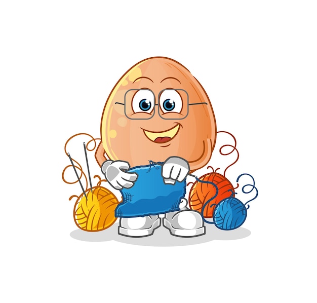 Ei kleermaker mascotte cartoon vector