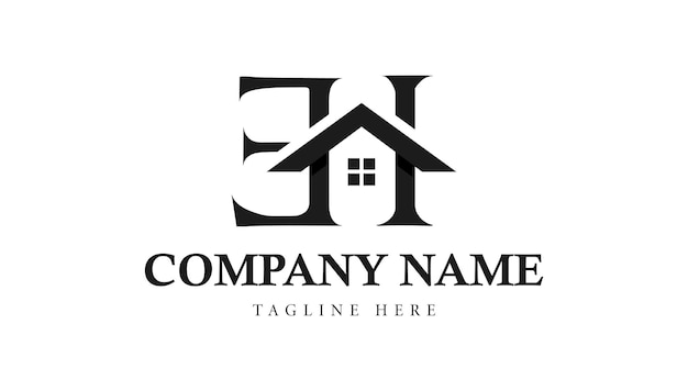 EI onroerend goed huis of huis brief logo ontwerpsjabloon