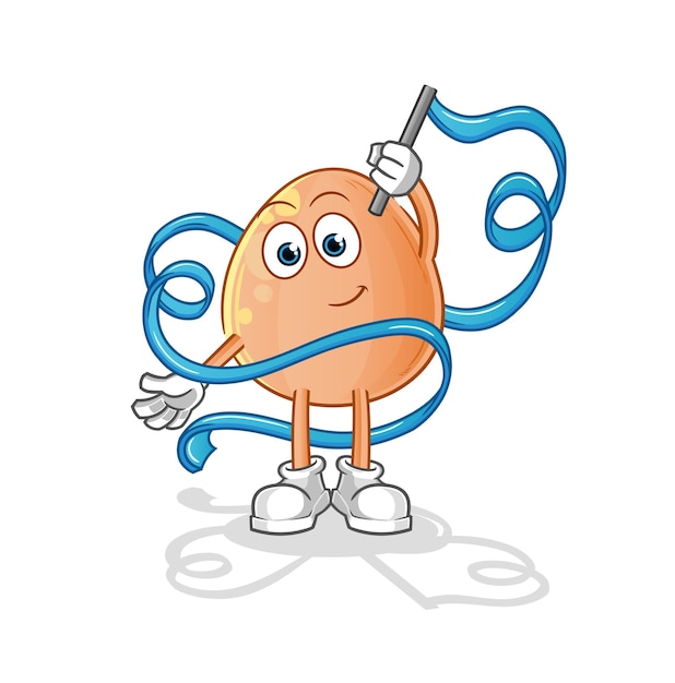 Ei ritmische gymnastiek mascotte cartoon vector