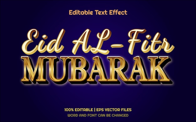 Eid 3d bewerkbaar teksteffect