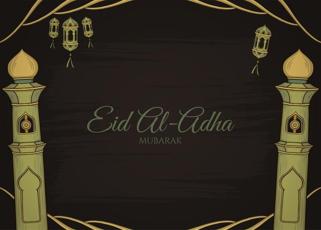 Vector eid adha minimal hand drawn style