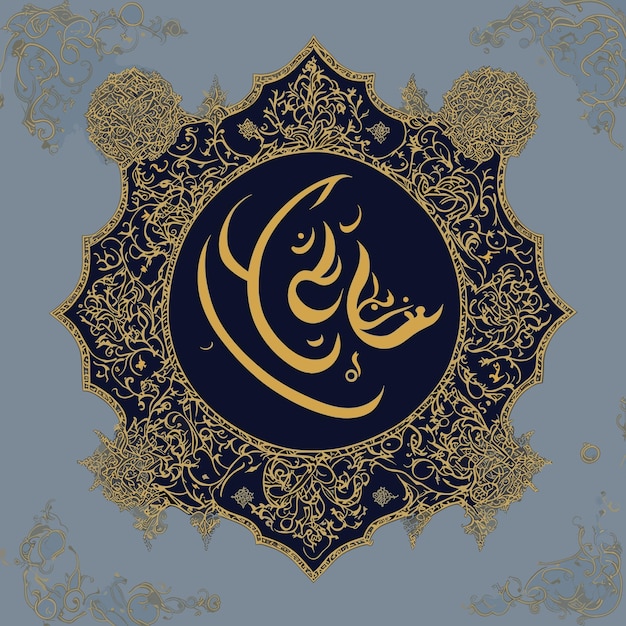 Eid adha mubarak arabic calligraphy ornament pattern for islamic social media