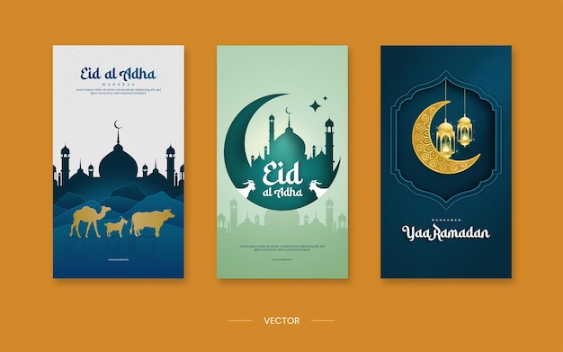 Vector eid adha mubarak instagram story template premium vector v1