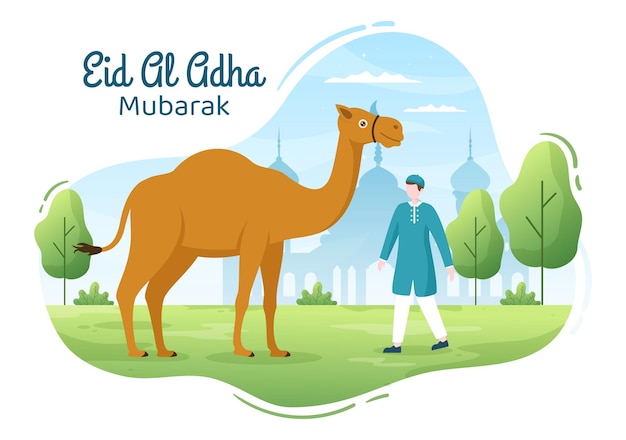 Illustrazione dello sfondo di eid al adha