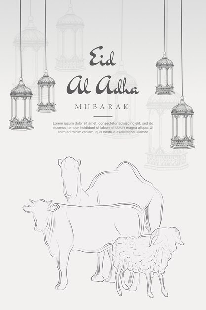 Vettore eid al adha background