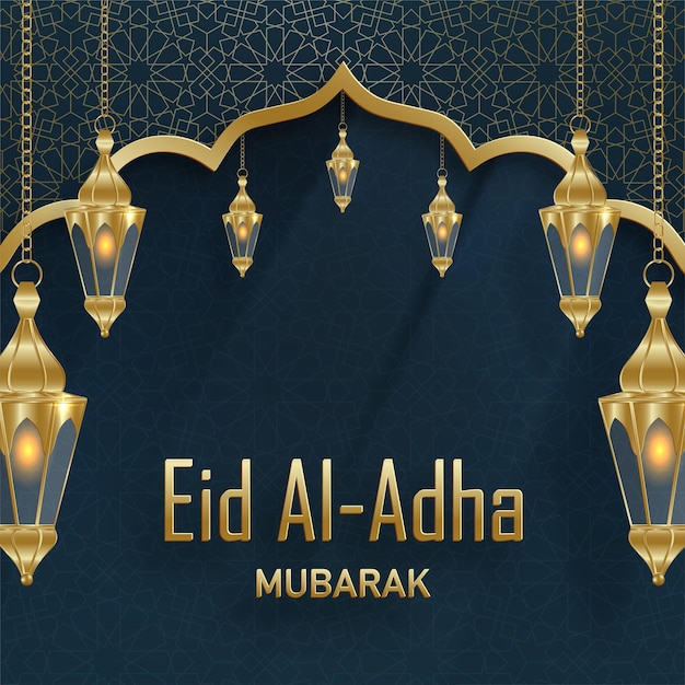 색상 배경에 Eid al Adha 축하