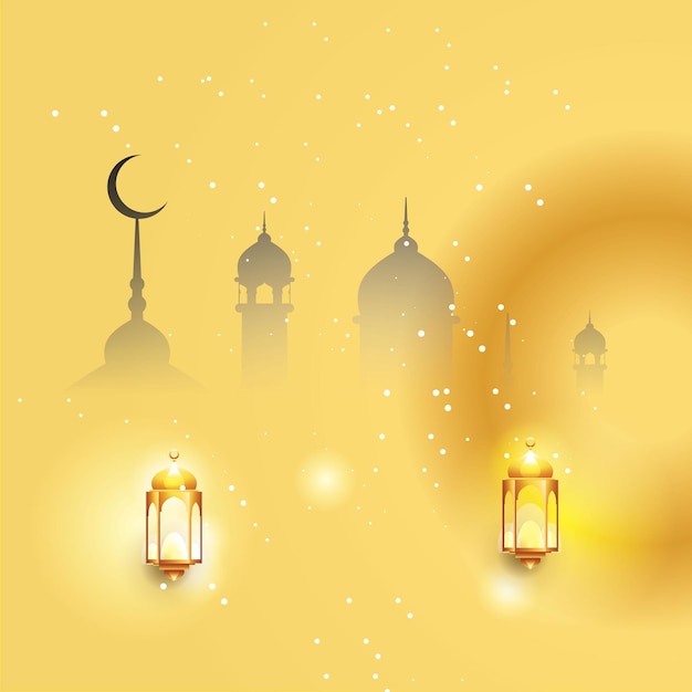 Disegno di sfondo di eid al adha e eid al fitr mubarak