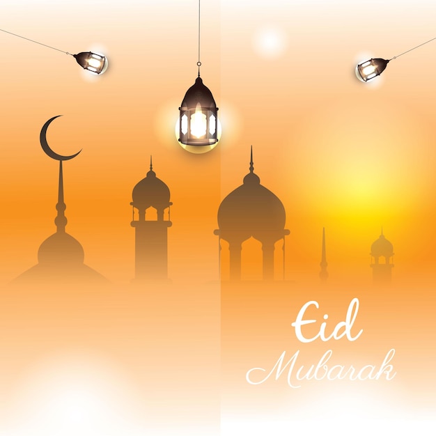 Eid al adha and eid al fitr mubarak background design