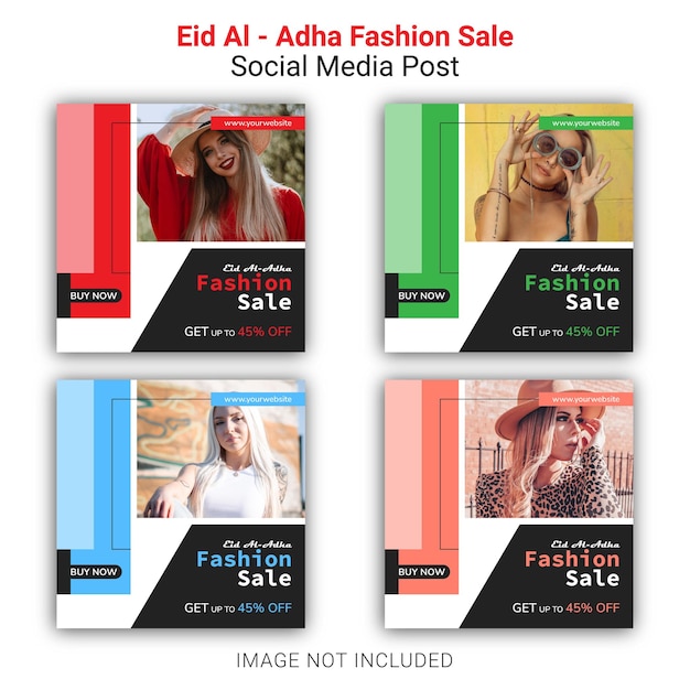 Modello di post sui social media di vendita di moda di eid al adha