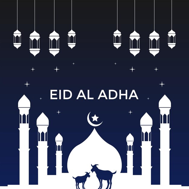 Eid Al Adha festival Greeting card background for Eid Al Adha post