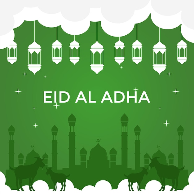 Eid Al Adha festival Greeting card background for Eid Al Adha post