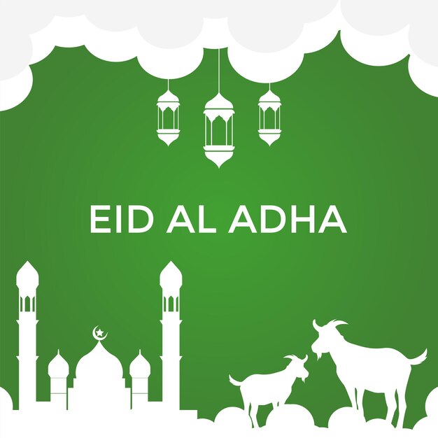 Vector eid al adha festival wenskaart achtergrond voor eid al adha post