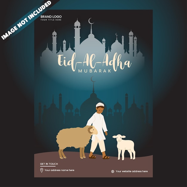 Вектор eid al adha flyer eid adha набор плакатов или приглашений дизайн поздравительной открытки eid бесплатные векторы