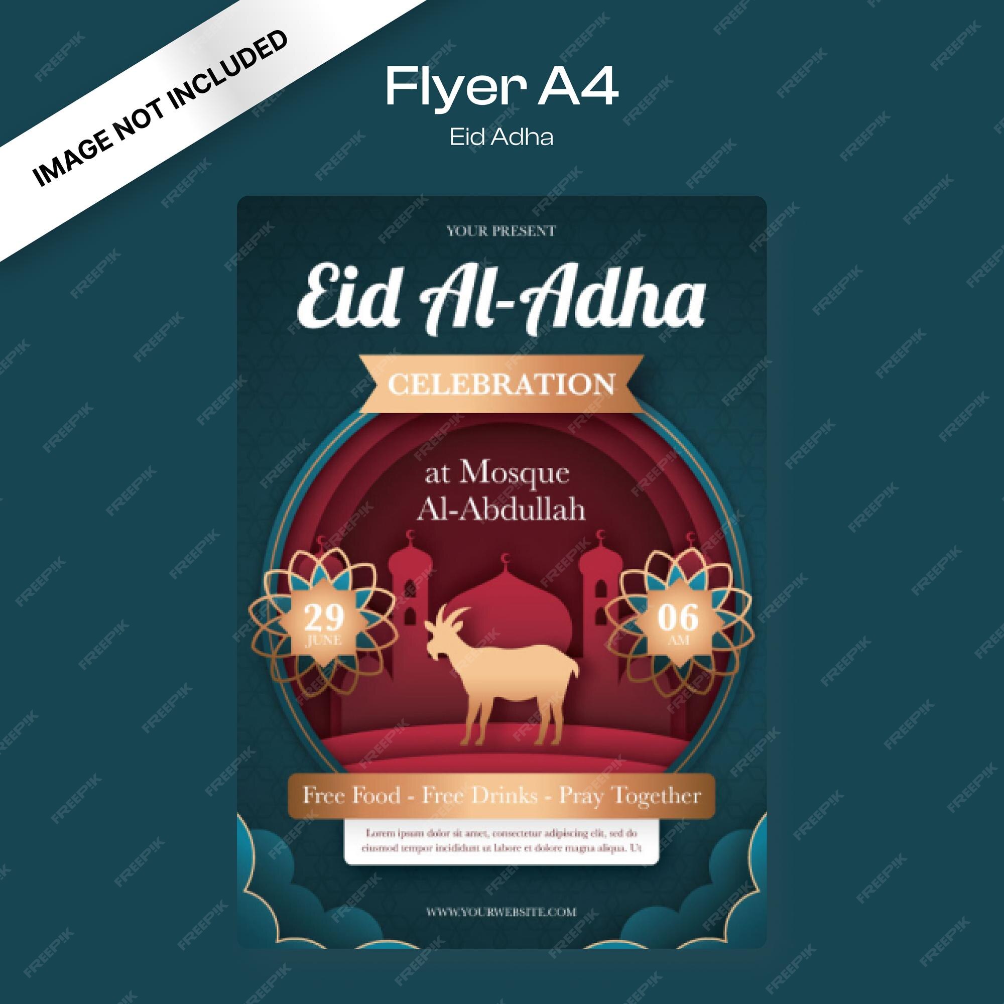 Premium vector eid al adha flyer template
