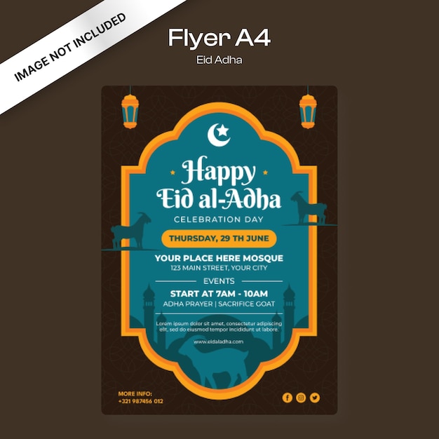 Premium vector eid al adha flyer template
