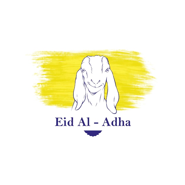 Eid al adha geit gezicht logo-ontwerp