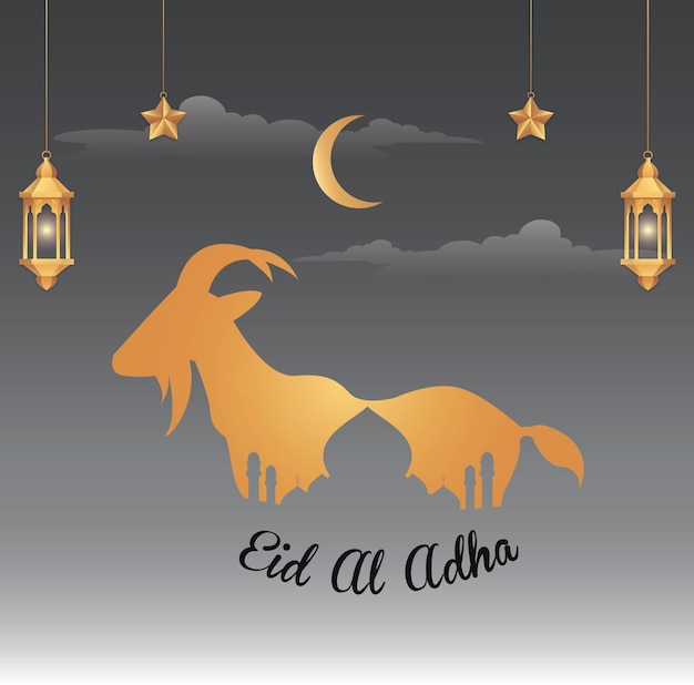 Eid Al Adha Greeting Card Illustation