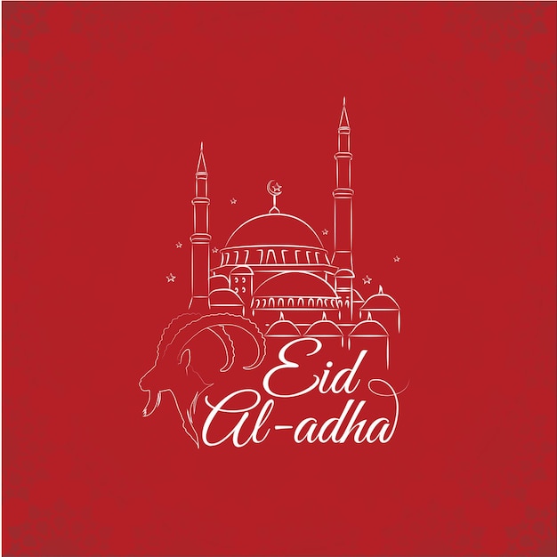 Eid al adha hand getekende illustratie