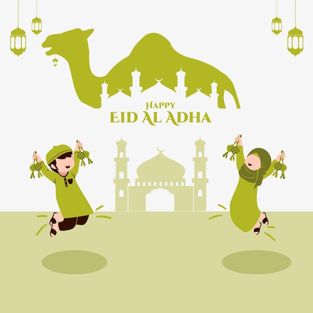 Eid al adha-kaart illustratie