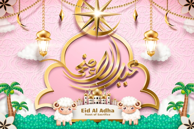 Eid al adha kalligrafieontwerp