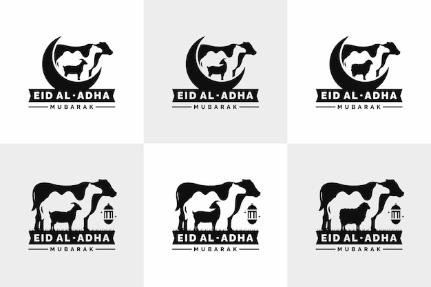 Eid Al Adha logo set Idul Adha logo